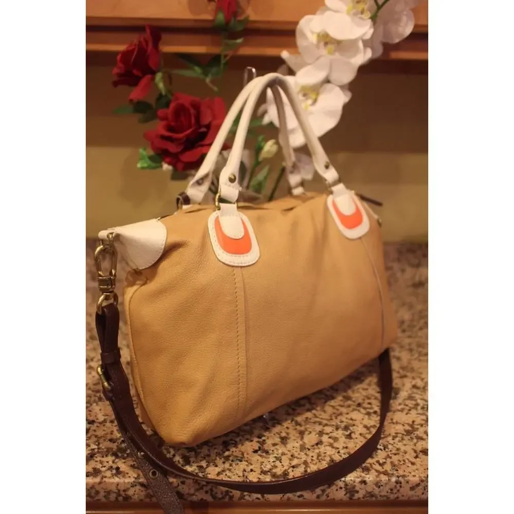 orYANY Maria Soft Pebbled Leather Satchel with Strap (PU700